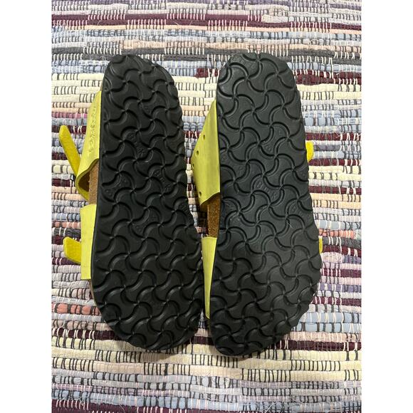 Birkenstock Birki's Yellow Green Perforated Sandals - 7/ 7.5 38EU - Picture 6 of 9